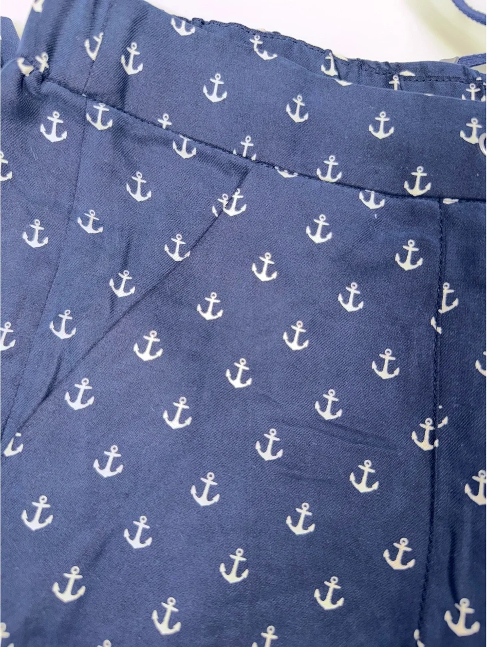 J.Crew Women’s Navy Anchor Print Wide Leg Tie Waist Pants Size 6
